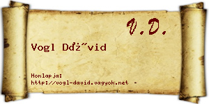 Vogl Dávid névjegykártya