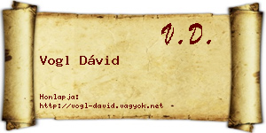 Vogl Dávid névjegykártya