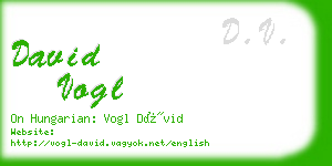 david vogl business card